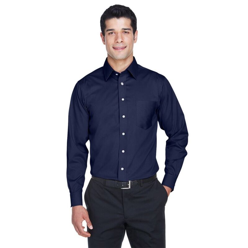 Men's Crown Collection® Solid Stretch Twill Woven Dress Shirt Thumbnail