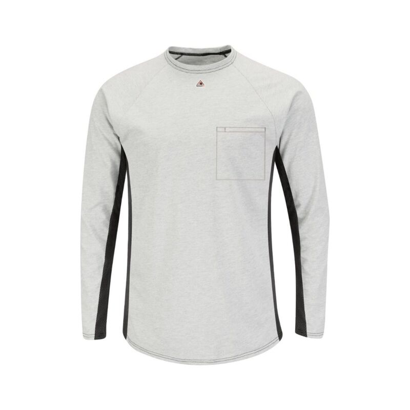Men's Long Sleeve FR Two-Tone Base Layer with Concealed Chest Pocket - EXCEL FR Thumbnail