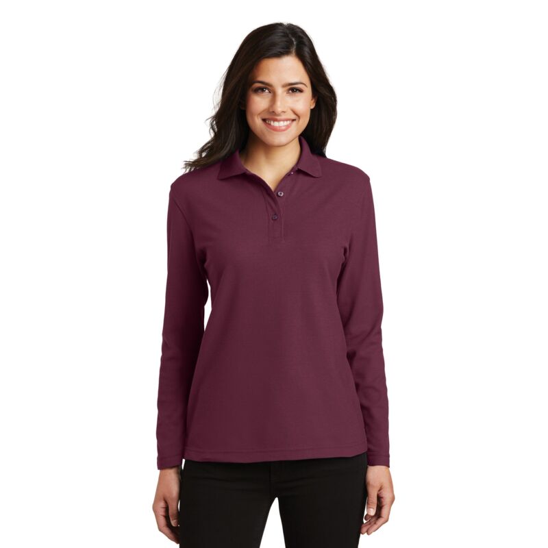 Ladies Long Sleeve Silk Touch™ Polo Thumbnail